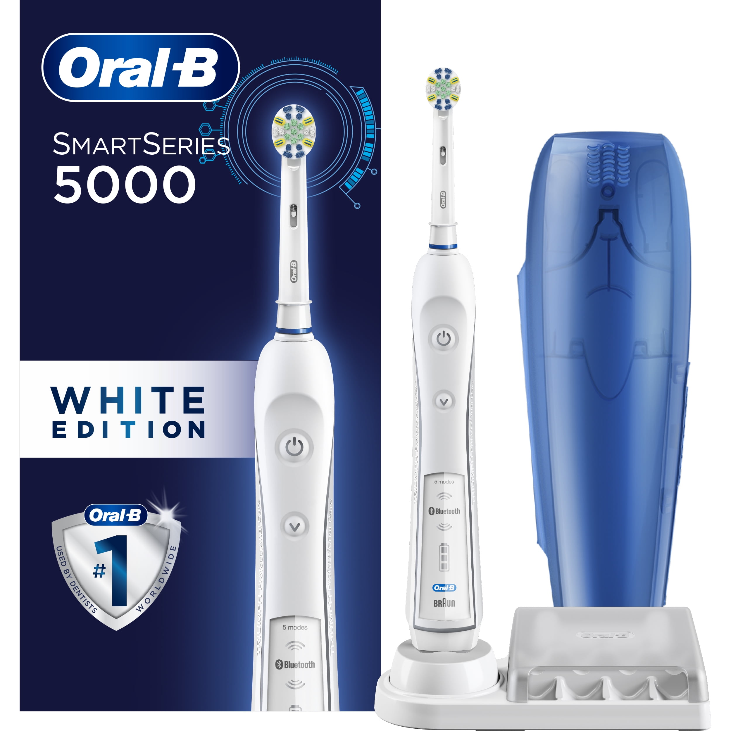 overloop terrorist Verbinding Oral-B 5000 SmartSeries Electric Toothbrush, Rechargeable, White -  Walmart.com