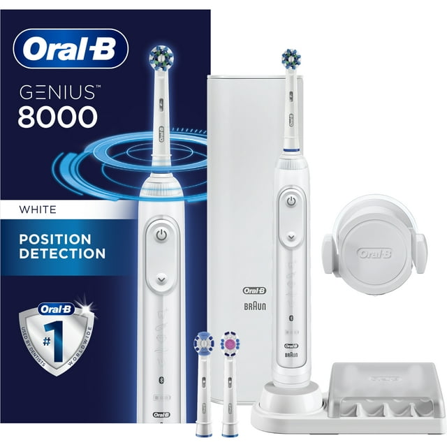 Oral-B 8000 Electronic Toothbrush, White, Powered by Braun
