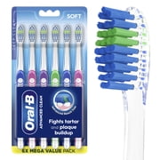 Oral-B Toothbrush, Toothbrush Pack, Advanced Clean Toothbrush, Color-Changing Bristles, Soft, 6 Count