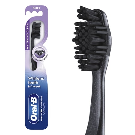 Oral-B Toothbrush Advanced Whitening Charcoal, Soft, 1 Count