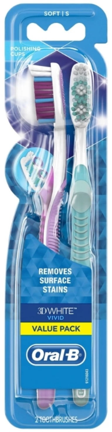 Oral-B Advantage 3D White Vivid Toothbrushes Soft, 2 Each (Pack of 3)