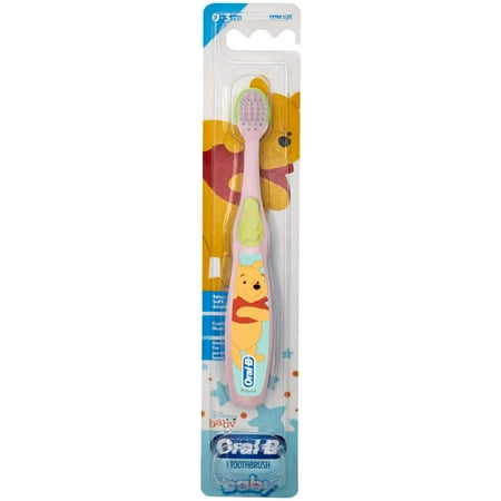 Oral-B Baby Manual Toothbrush, Pooh Characters, 0-3 Years Old, Extra Soft (Characters Vary) - 1 Count