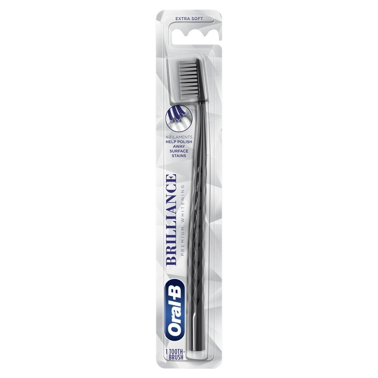 Oral-B Brilliance Whitening Toothbrush, Extra Soft, Black, 1 Count, for  Adults & Children 3+