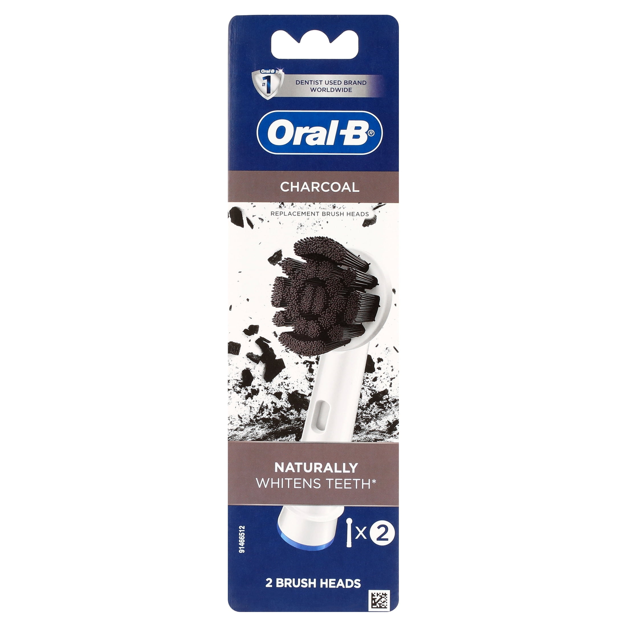 Oral-B Charcoal Electric Toothbrush Replacement Head, White, 2 Ct
