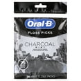OralB Charcoal Infused Mint Dental Floss Picks, 75 count