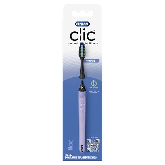 Oral-B Clic Starter Kit Lilac Toothbrush Handle with Soft Brush Head, for Adults and Children 3+
