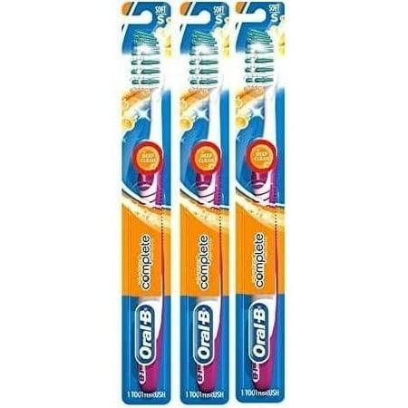Oral-B Complete Deep Clean Toothbrush, 35 Soft (Colors Vary) - Pack of 3