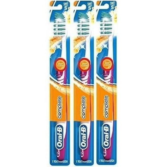 Oral-B Complete Deep Clean Toothbrush, 35 Soft (Colors Vary) - Pack of 3