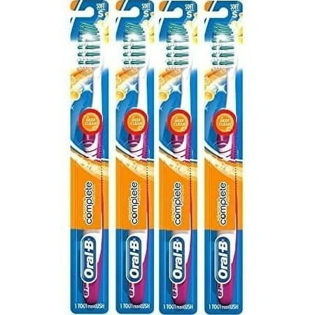 Oral-B Complete Deep Clean Toothbrush, 35 Soft (Colors Vary) - Pack of 4