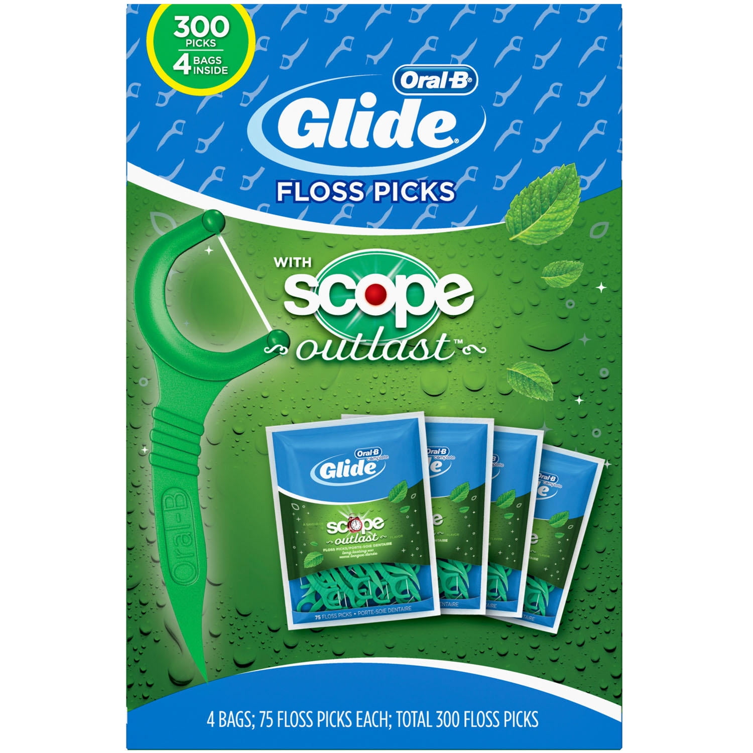 Oral B Complete Glide Floss Picks 300 Count 