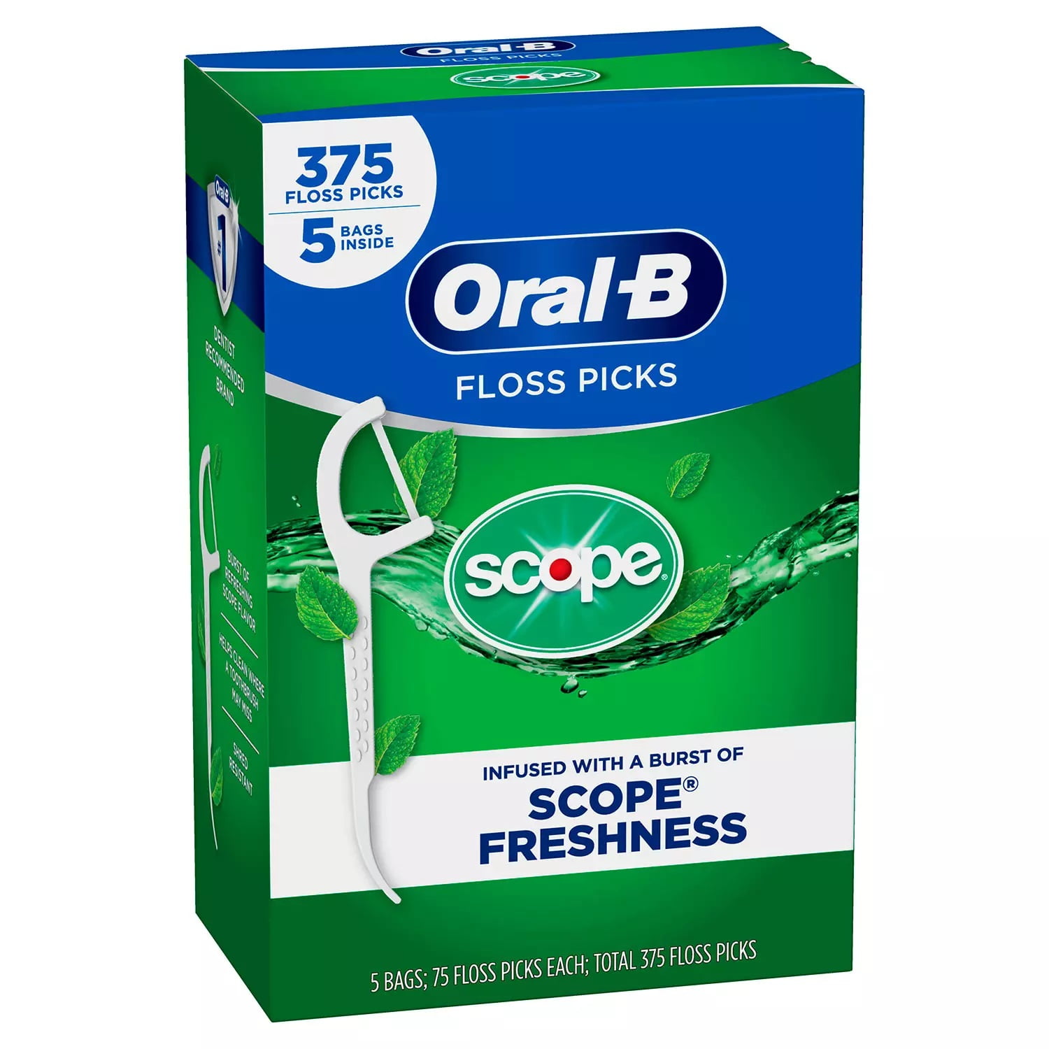 OralB Complete Glide Floss Picks, Scope Outlast (375 Floss Picks)