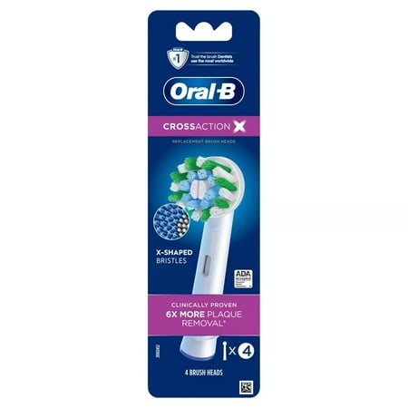 Oral-B Cross Action Electric Toothbrush Replacement Brush Heads Refill, 4Count