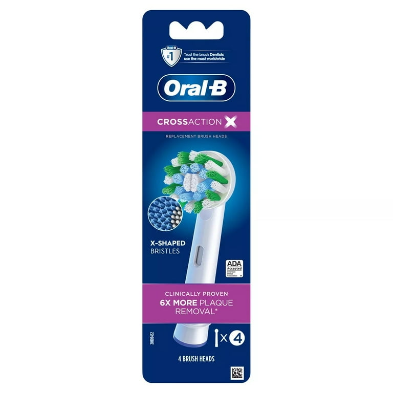 Oral-B Crossaction 4 Count Toothbrush Heads with Bacterial