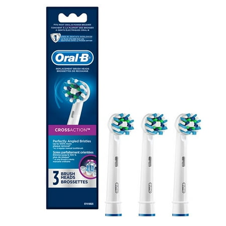 Oral-B Cross Action Electric Toothbrush Replacement Brush Heads Refill, 3 Count EB50-3