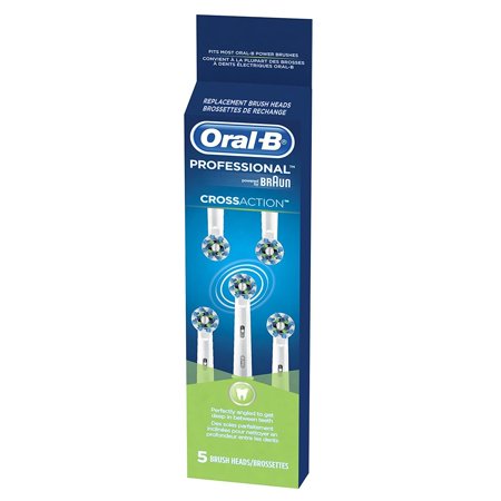 Oral-B Cross Action Electric Toothbrush Replacement Brush Heads Refill, 5 Count