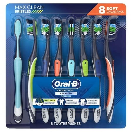 Oral-B CrossAction Advanced Max Clean Toothbrushes, 8-pack. Medium