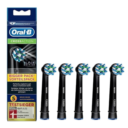 Oral-B CrossAction Electric Toothbrush Replacement Brush Head Refills,5-PK Black E