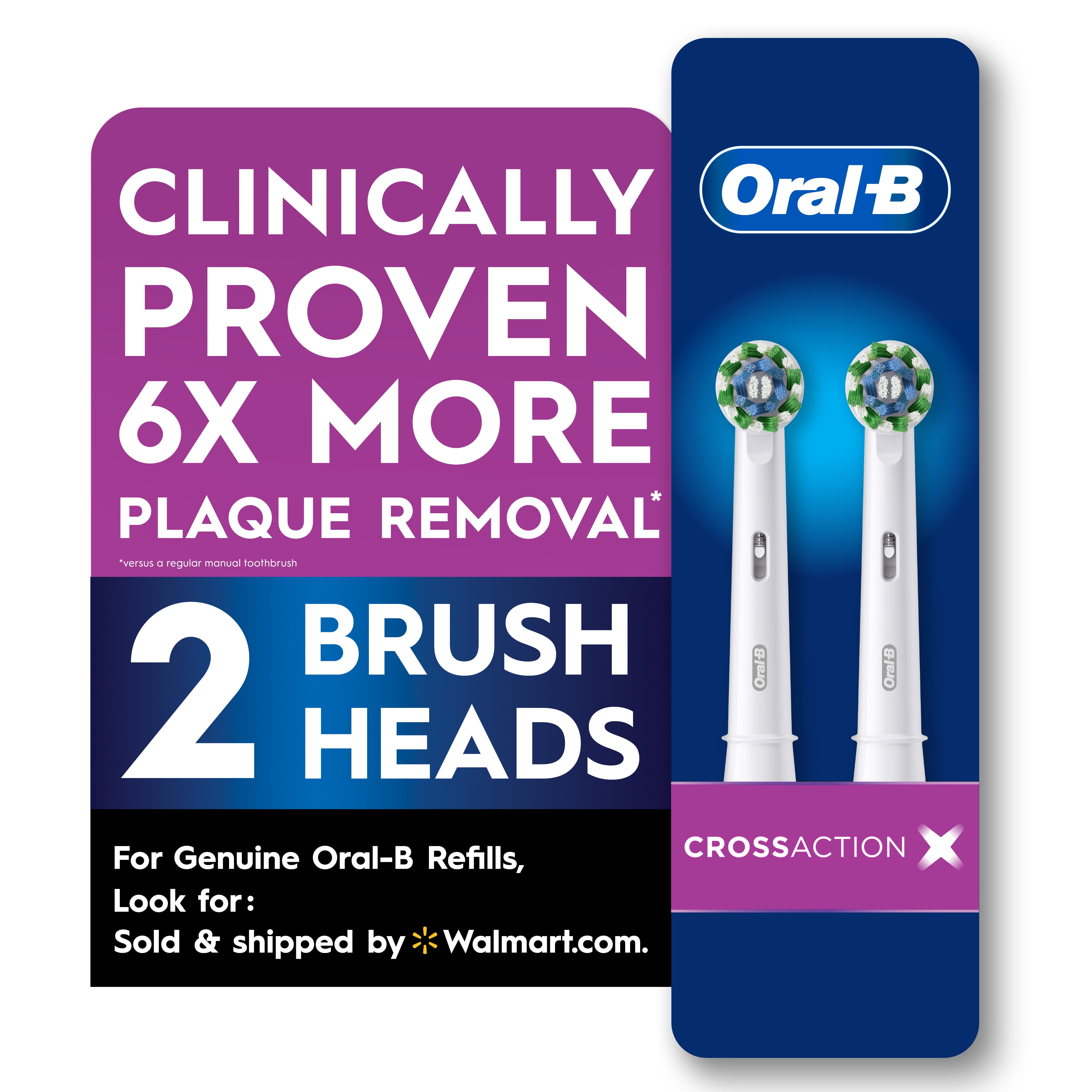 Oral-B CrossAction Electric Toothbrush Replacement Brush Heads,