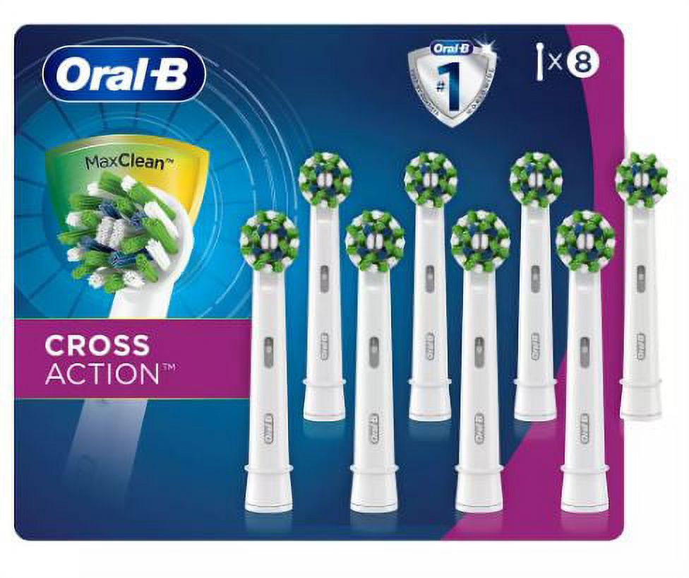 OralB CrossAction Electric Toothbrush Replacement Brush Heads, 8 ct