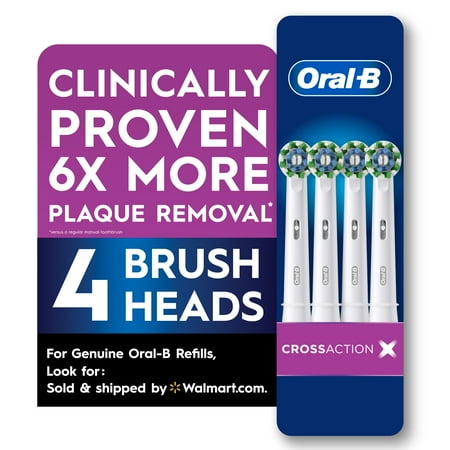 Oral-B - CrossAction Replacement Brush Heads (4-Pack) - White