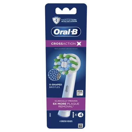 Oral-B - CrossAction Replacement Brush Heads (4-Pack) - White
