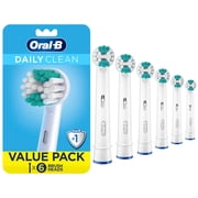 Oral B Daily Clean Electric Toothbrush Replacement Heads, 6 Count