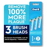 Oral-B Toothbrush Heads, Daily Clean Replacement Toothbrush Heads, 3 Count