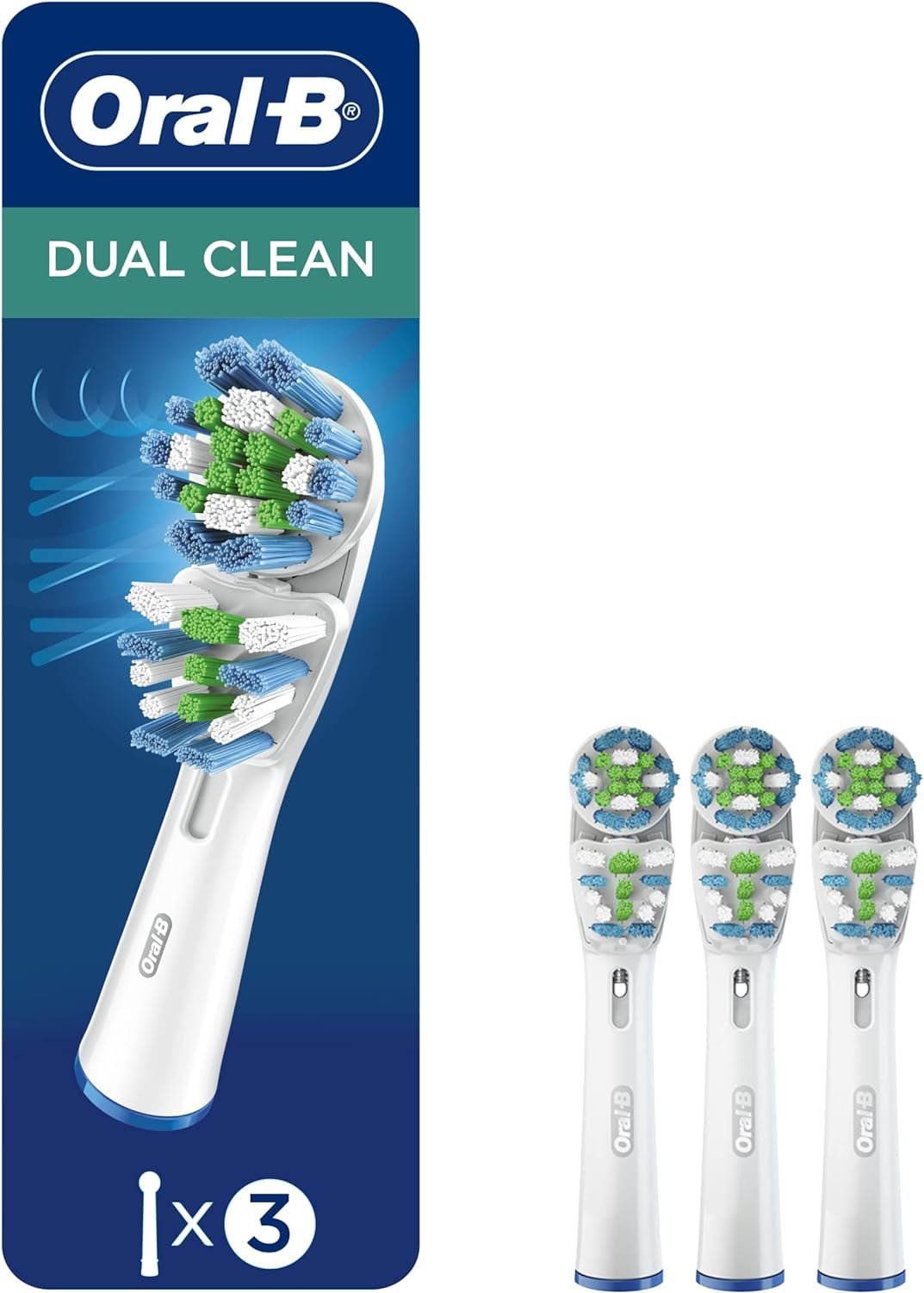 Oral-B Dual Clean Electric Toothbrush Replacement Brush Heads Refill, 3 Count