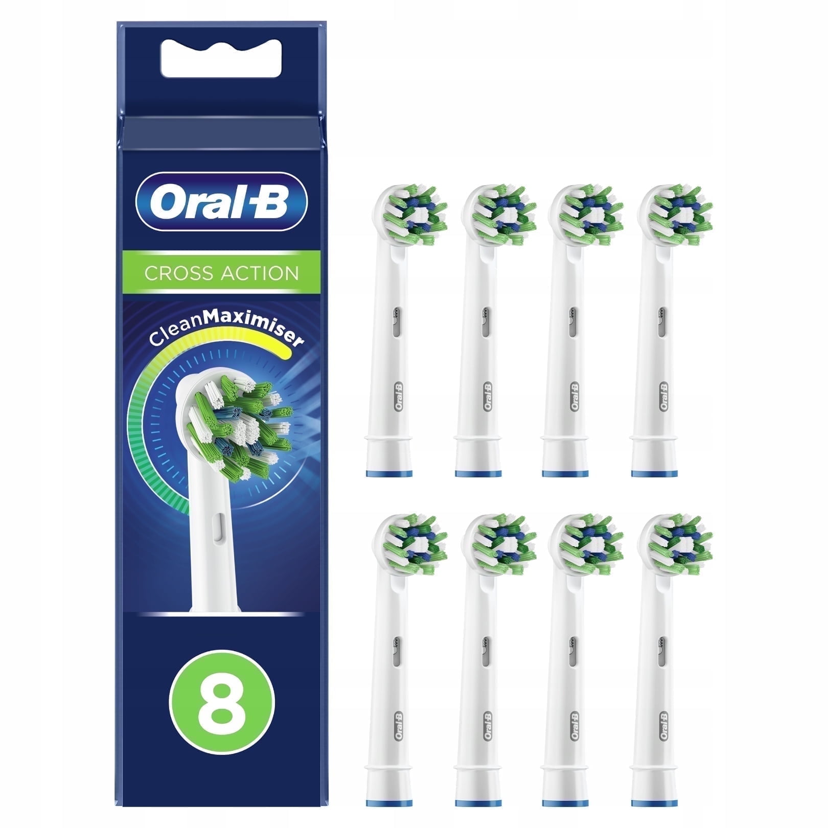 Oral-B EB50/8 Crossaction Toothbrush Heads, White, 8 Refills