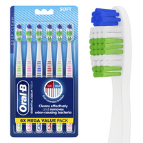 Oral-B Essential Clean Fresh Toothbrushes, Soft 6 count, for Adults & Children 3 