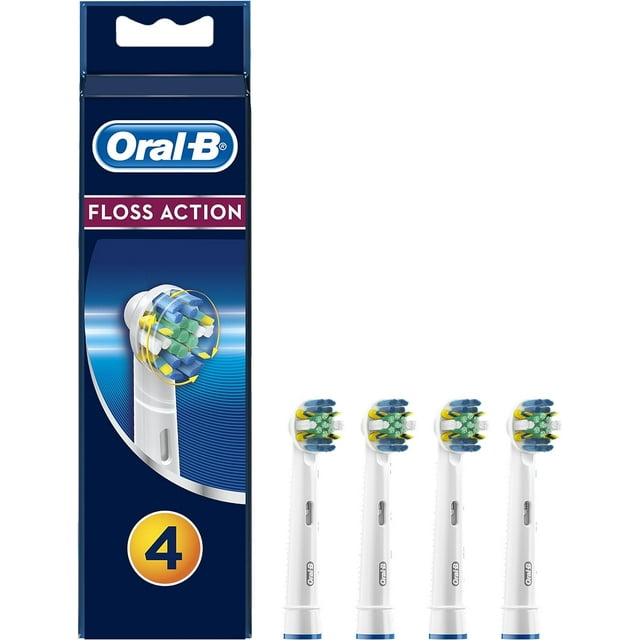 Oral B Floss Action Replacement Electric Toothbrush Head, 4 pc