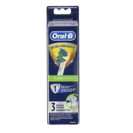 Oral-B FlossAction Replacement Brush Heads, 3 Count