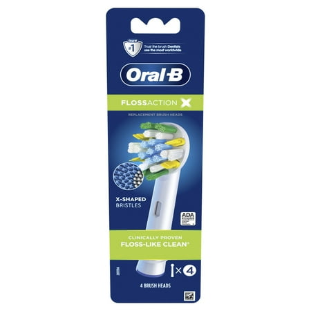 Oral-B FlossAction Replacement Electric Toothbrush Head, 4 Count
