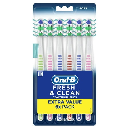 Oral-B Fresh & Clean Toothbrush, Soft, 6 Count
