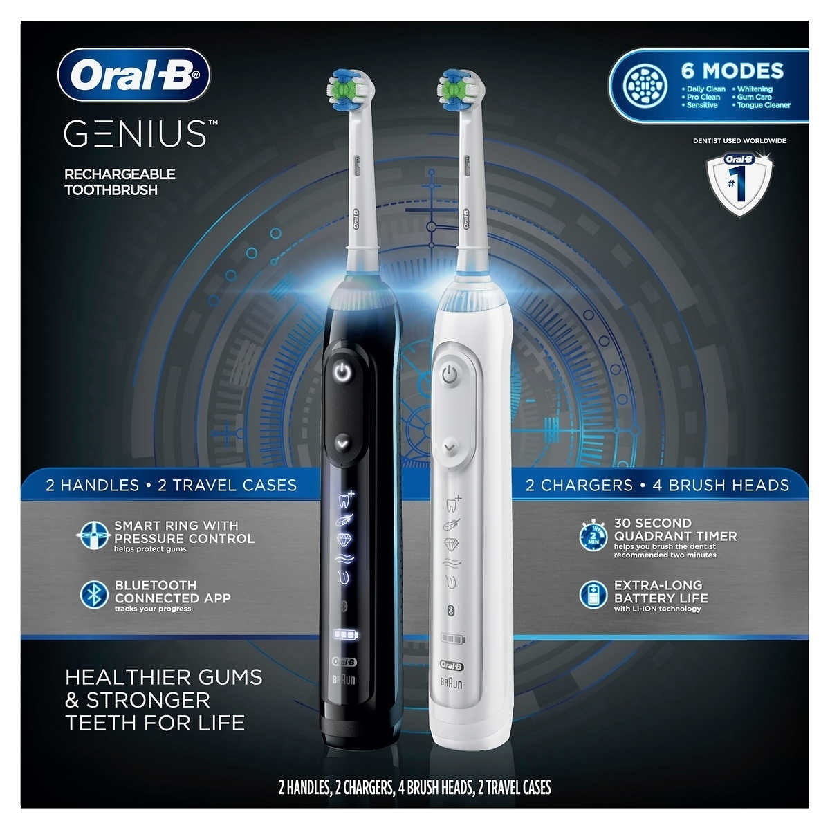 Oral-B Genius Rechargeable Toothbrush, 2 Pack