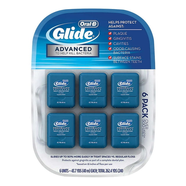 Oral B Glide Advanced Multi Protection Dental Floss Clean Mint 6 Pack