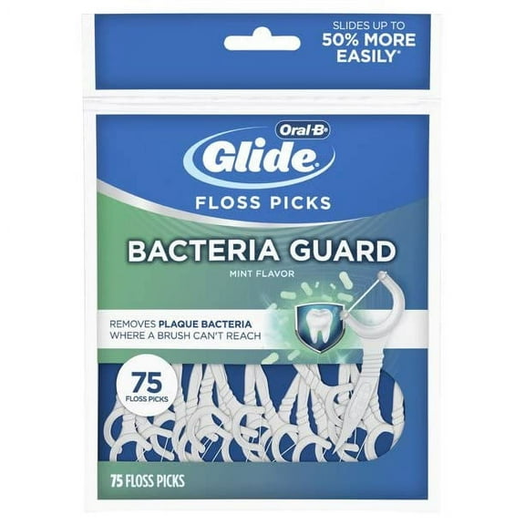 Oral-B Glide Bacteria Guard Dental Floss Picks Mint (Pack of 12)