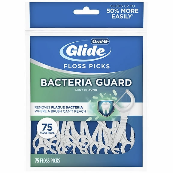 Oral-B Glide Bacteria Guard Dental Floss Picks Mint (Pack of 5)