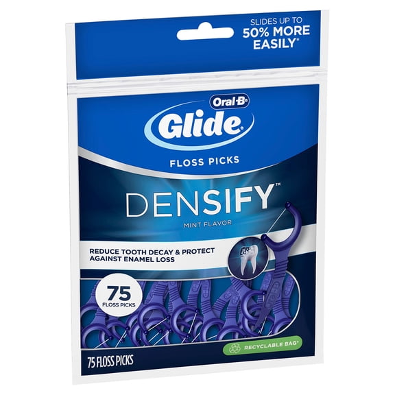 Oral B Glide Densify Floss Picks, Mint, 75 Ea, 3 Pack