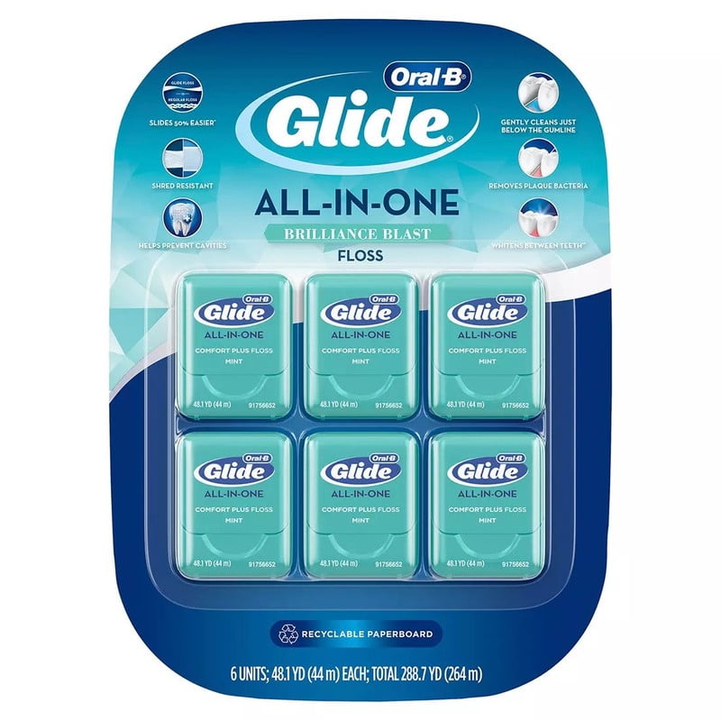 OralB Glide Dental Floss AllinOne Brilliance Blast 6 Pack