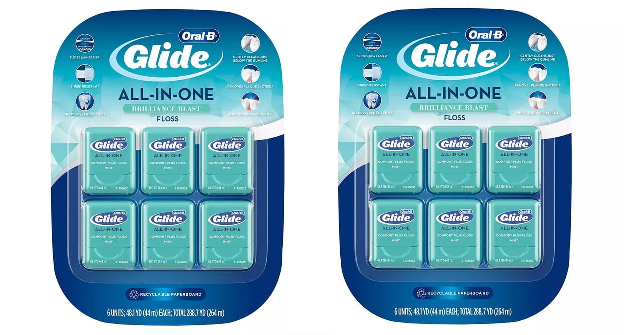 OralB Glide Dental Floss AllinOne Brilliance Blast 6 Units 2 Pack