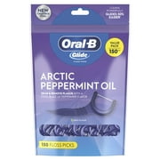 Oral-B Glide Dental Floss Picks, Arctic Peppermint Floss Sticks, 150 Picks