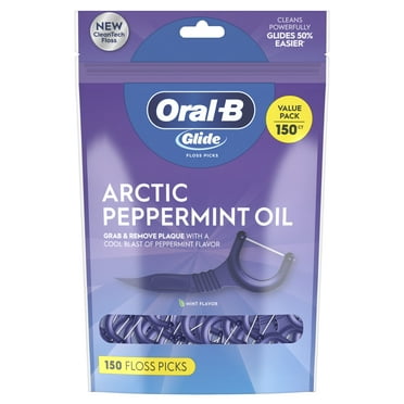 Oral-B Glide Dental Floss Picks, Arctic Peppermint Floss Sticks, 150 Picks
