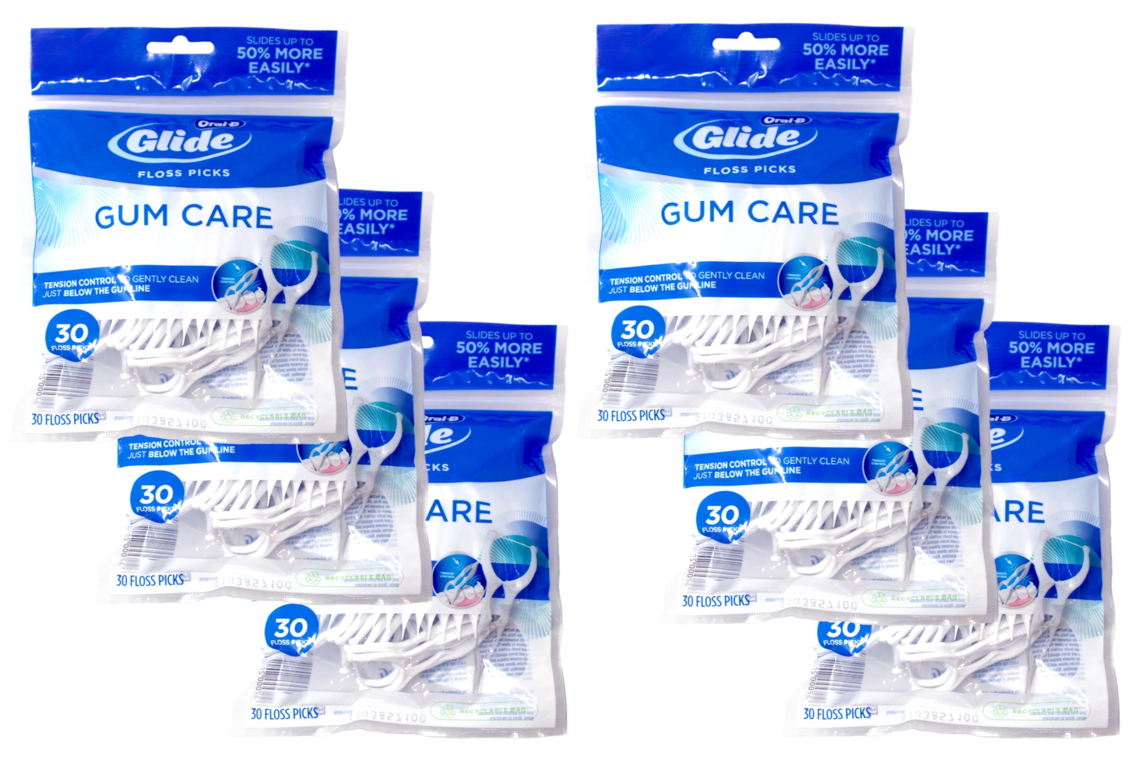 Oral-B Glide Floss Picks Gum Care Remove Plaque & Gingivitis, 30 ct, 6 Pack