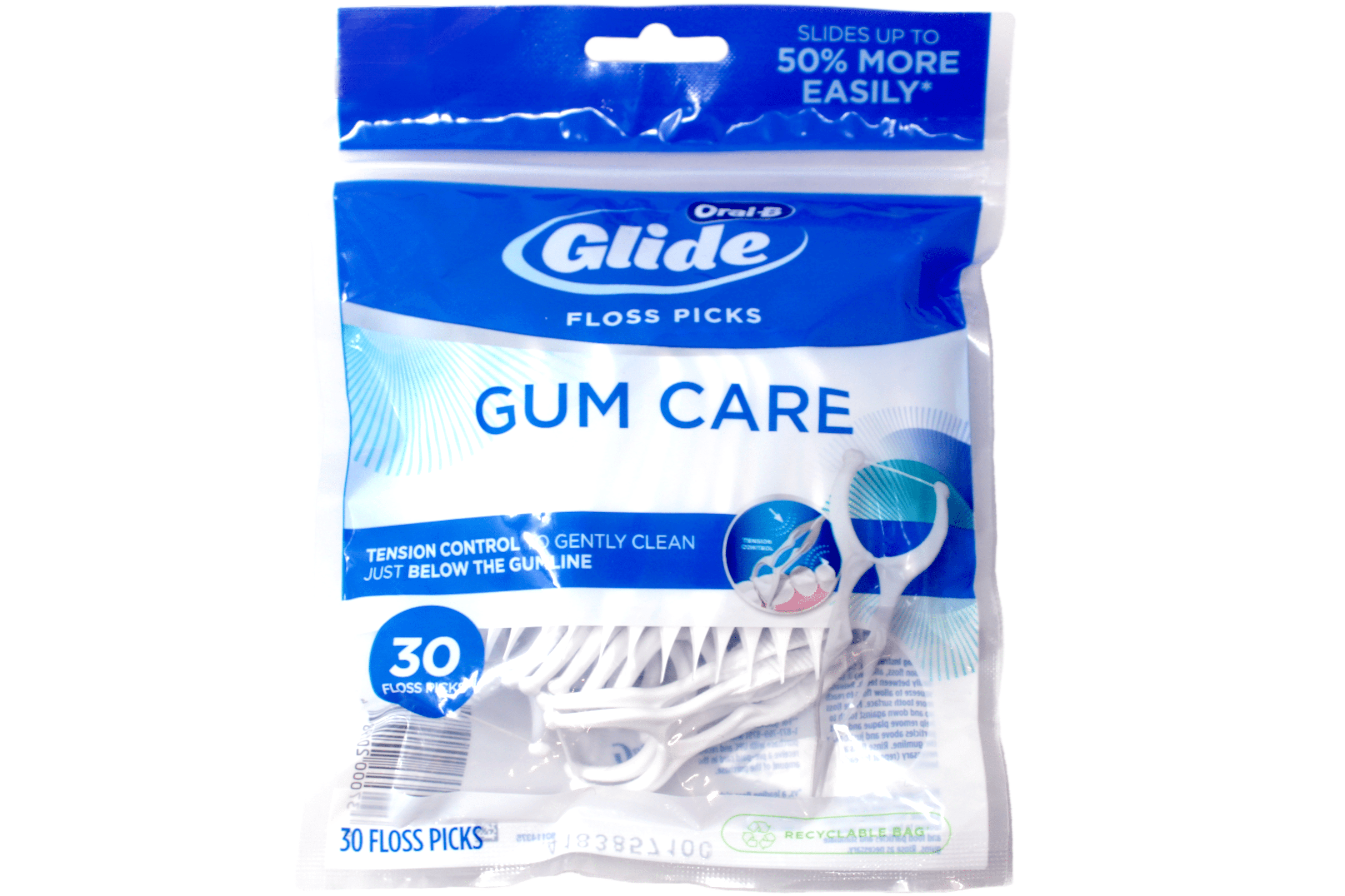 Oral-B Glide Gum Care Dental Floss Picks, Good for Back Teeth, 30 Ct ...