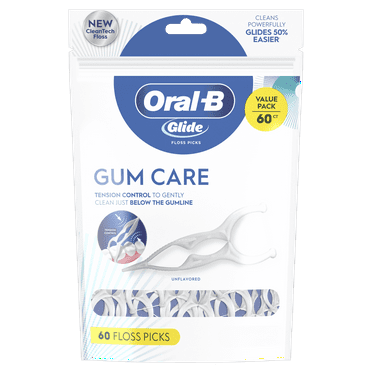 Oral-B Glide Gum Care Dental Floss Picks, Tension Control, 60 Ct