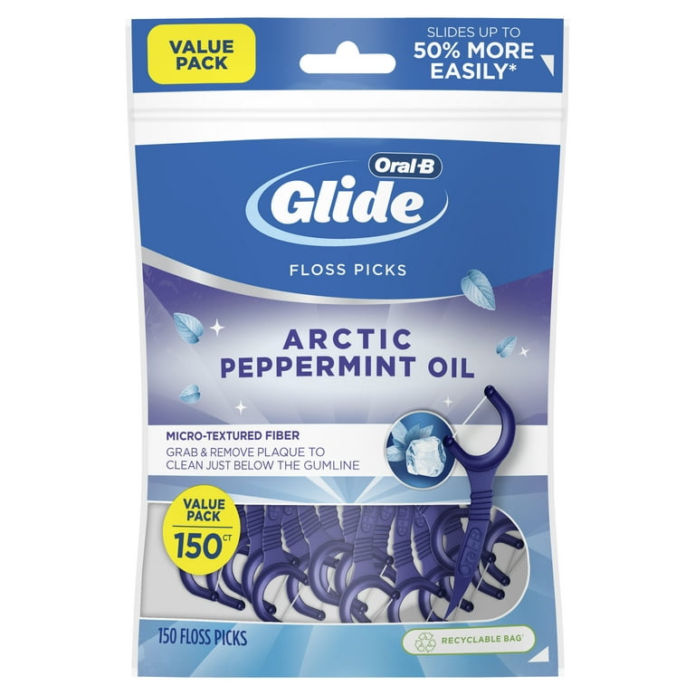 Oral-B Glide Peppermint Dental Picks with Peppermint Oil Flavor, 150 Picks - Walmart.com