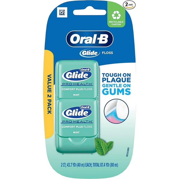 Oral-B Glide Pro-Health Comfort Plus Dental Floss, Extra Soft, Value 2 Pack (40m Each)