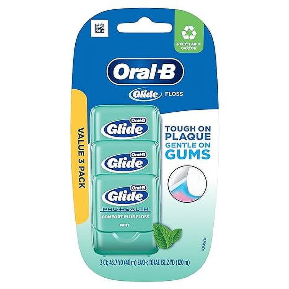 Oral-B Glide Pro-Health Comfort Plus Dental Floss, Mint,3 Count(Pack of 1)
