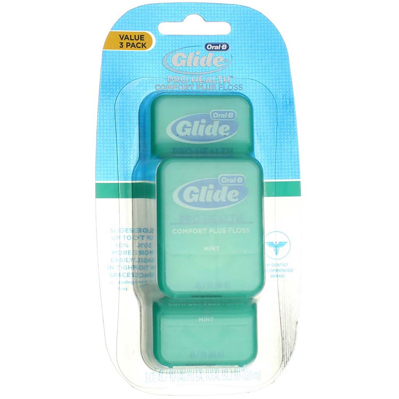 Oral-B Glide Pro-Health Comfort Plus Dental Floss, Mint - 3 ct (Pack of 2)  